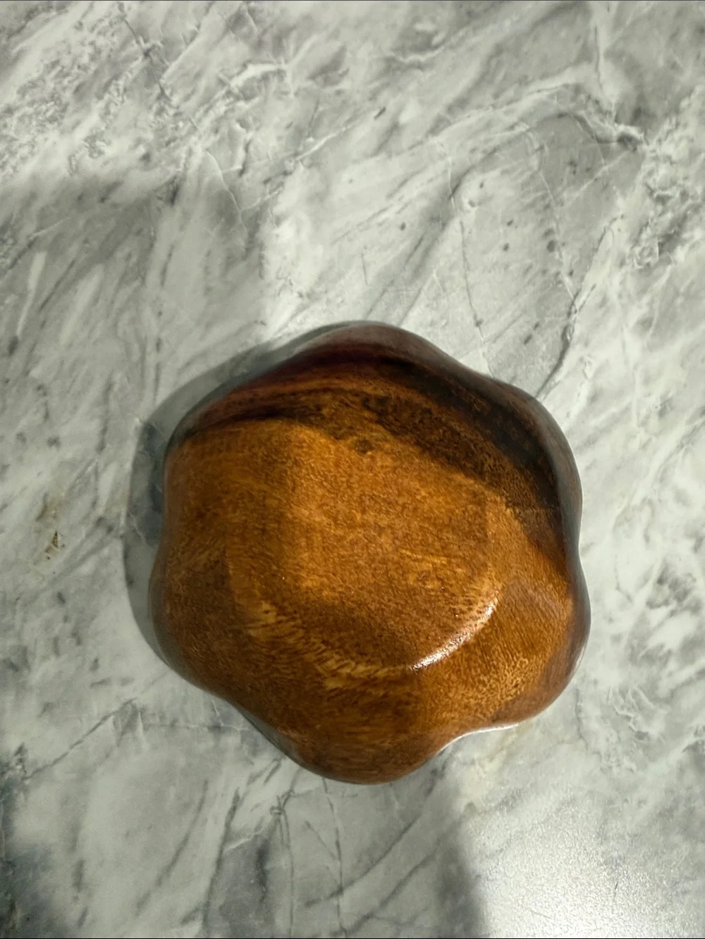 Vintage Hand Carved Wood Flower Bowl Trinket Dish Ring Holder Monkey Pod Acacia
